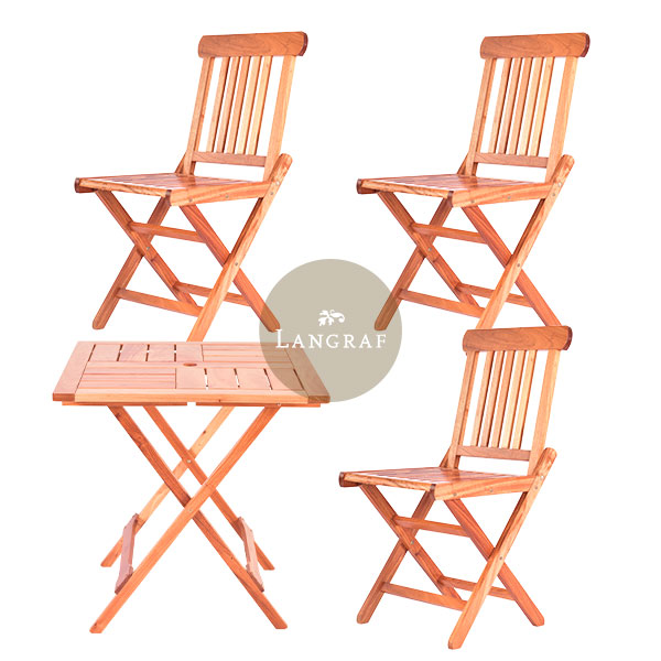 Mesa 70x70cm y 3 Sillas Garden Plegables – OFERTA – Langraf Argentina